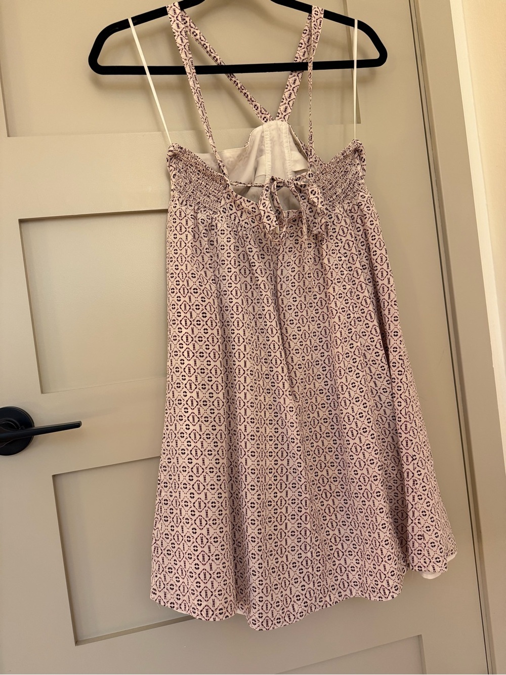 Madewell Echo Grid Silk Convertible Halter Mini Dress wedding guest pink cream 4 - Picture 6 of 7